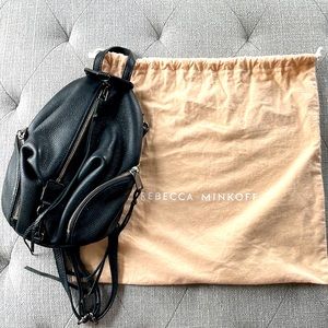 Rebecca Minkoff Mini Julian pebbled leather convertible backpack w/dust bag